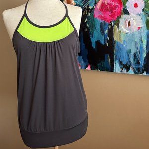 Lija Black/Lime Green Tennis/Golf/ Workout Top Size Medium